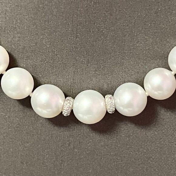 Natural South Sea Pearl Diamond Necklace 14k Gold 11 mm Certified $15,950 221248 - Picture 2 of 9